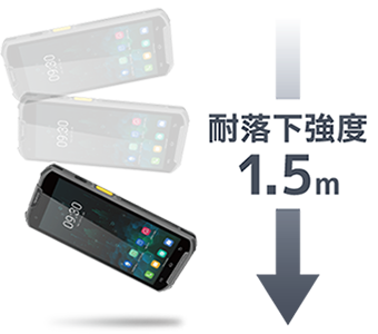 図：NLS-MT93 AndroidOS搭載のモバイルターミナル 過酷な現場でも安心の高い耐久性