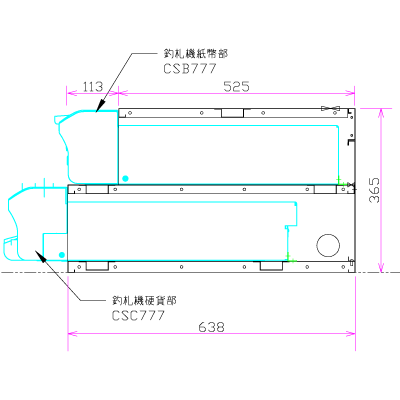 336mm幅 縦置き卓上ラック (ECS-777用)